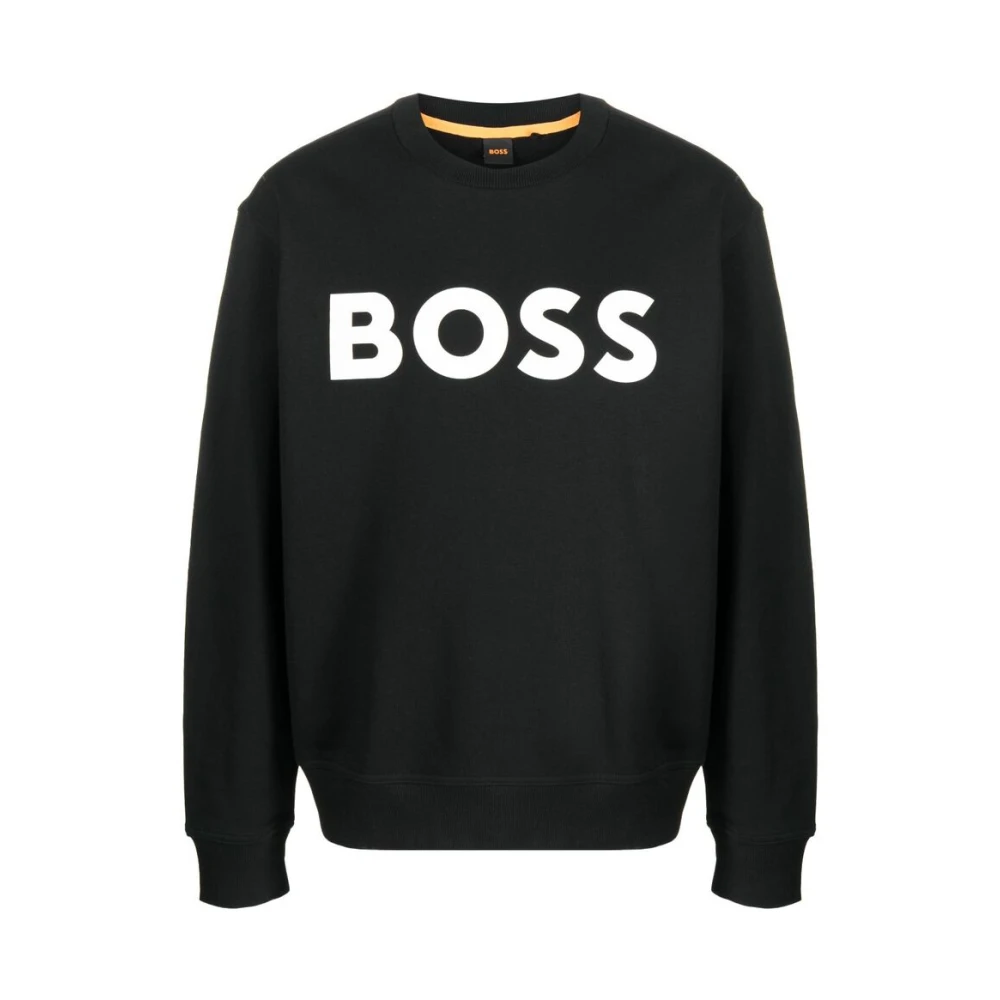 Hugo Boss Logo-print Katoenen Sweatshirt Black Heren