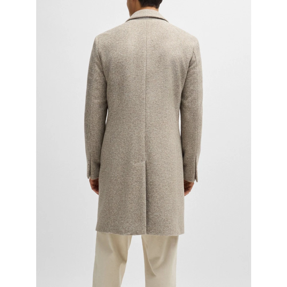 Hugo Boss Formele Traditionele Jas met Wol Touch Beige Heren