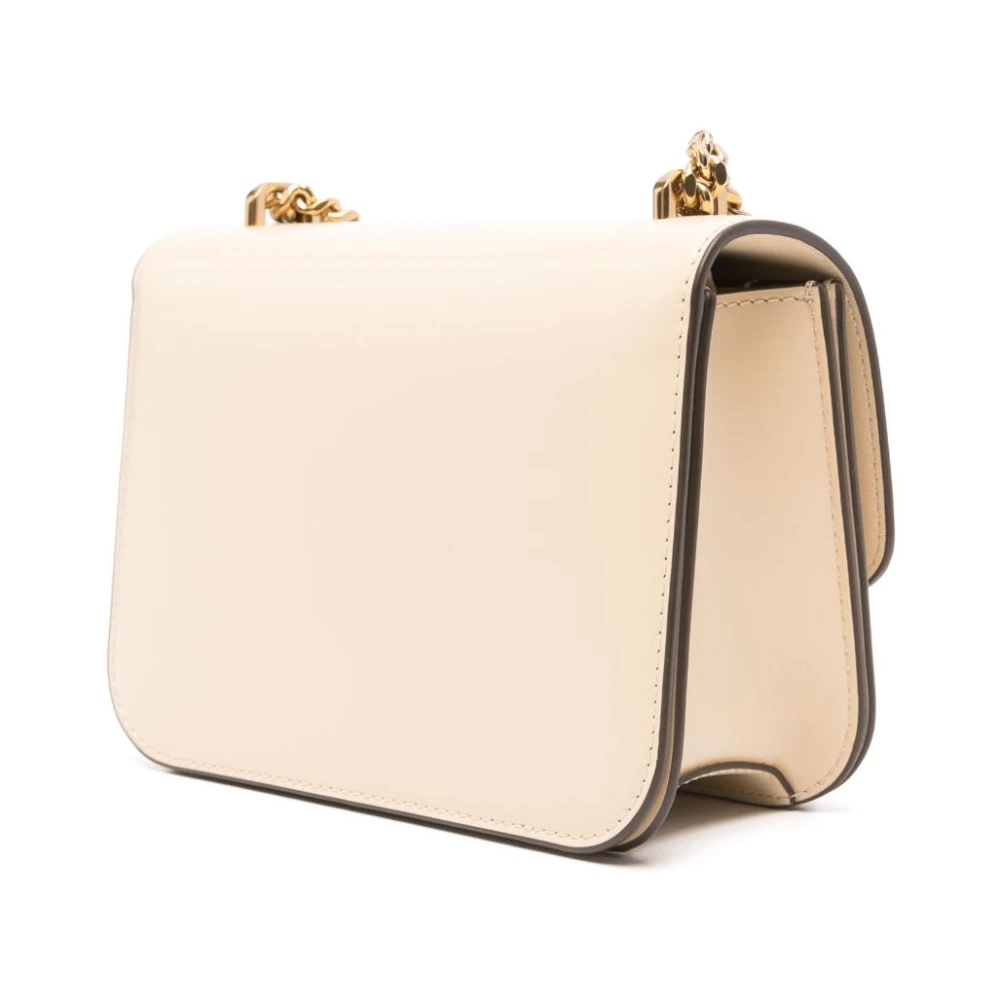 TORY BURCH Beige leren schoudertas met antiek gouden hardware Beige Dames
