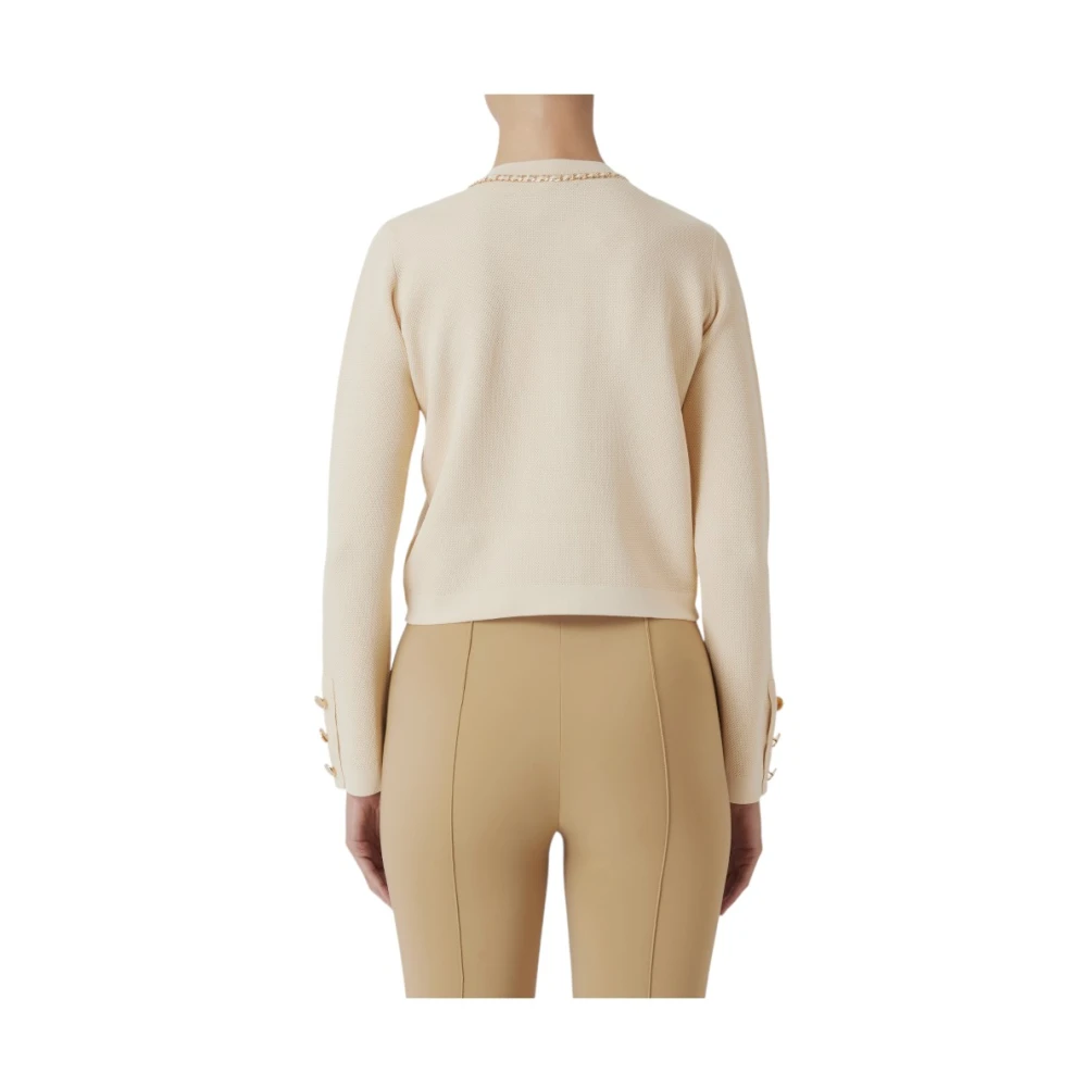 Elisabetta Franchi Stijlvolle Gebreide Top White Dames