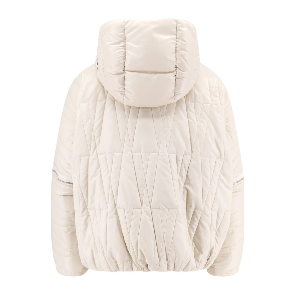 Moncler Gewatteerde Jas met Ritssluiting White Dames