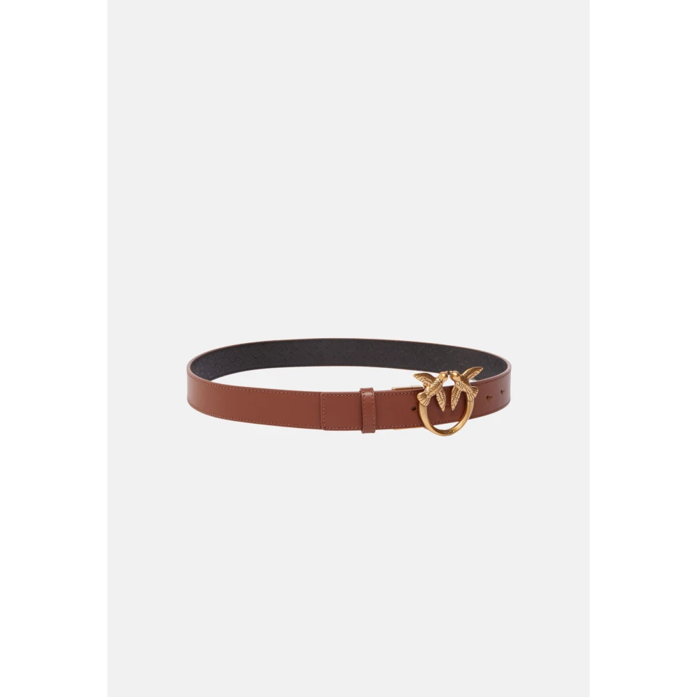 pinko Love Berry Monogram Debossed Riem Brown Unisex