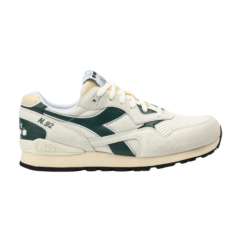 Diadora Men's White Suede Sporty Sneakers