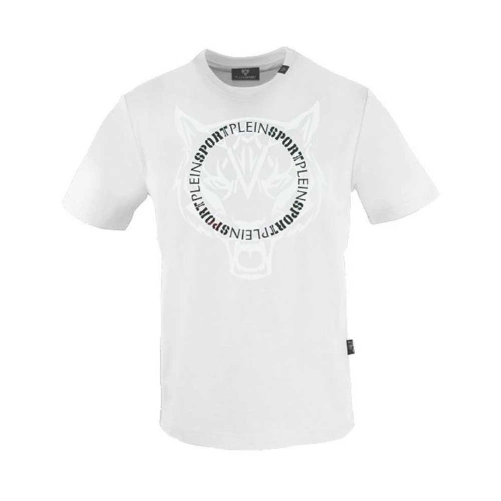 Plein Sport Katoenen T-shirt met Front Print White Heren