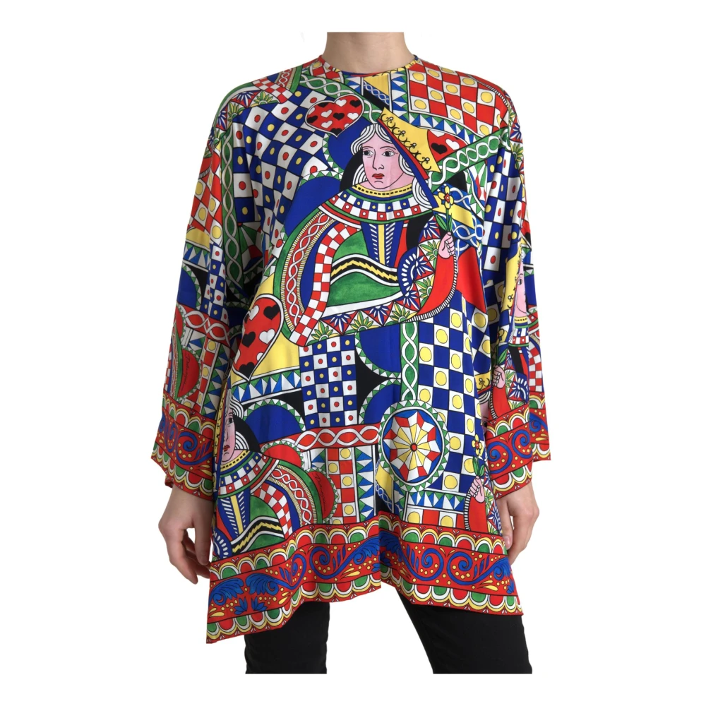 Dolce & Gabbana Women's Multicolor Blouses, 3XS, Printed Long Sleeves Blouse Top