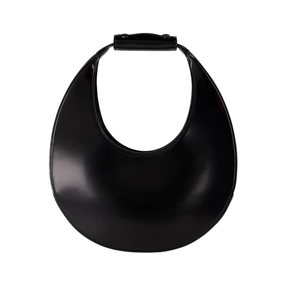 Staud Zwarte leren maanschoudertas Black Dames