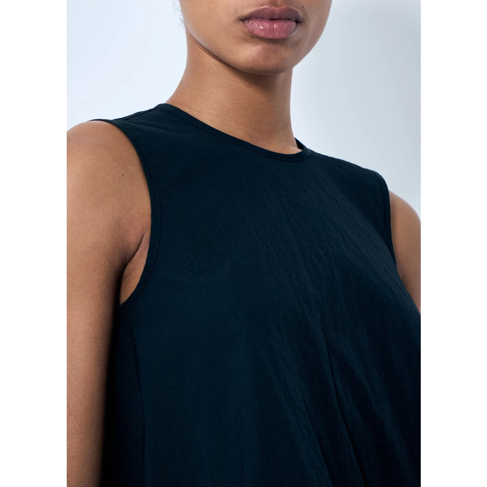 Cecilie Bahnsen Peplum Hem Nylon Top Black Dames