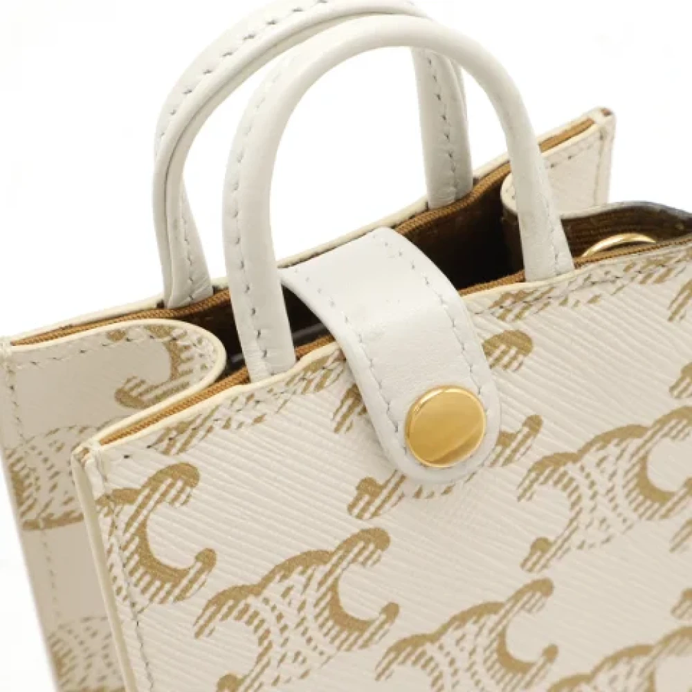 Celine Vintage Pre-owned Canvas handbags Beige Dames