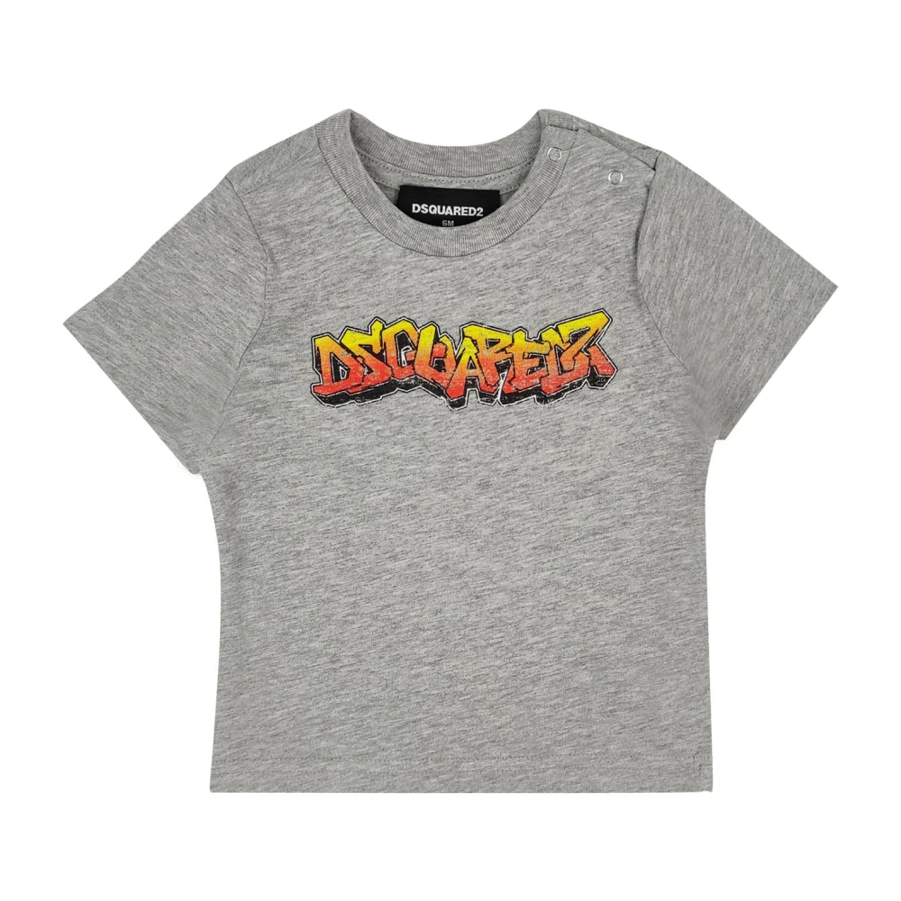 Dsquared2 Boys Gray Cotton Jersey T-Shirt - Kids Short Sleeve T-Shirts - 6 M - Kids