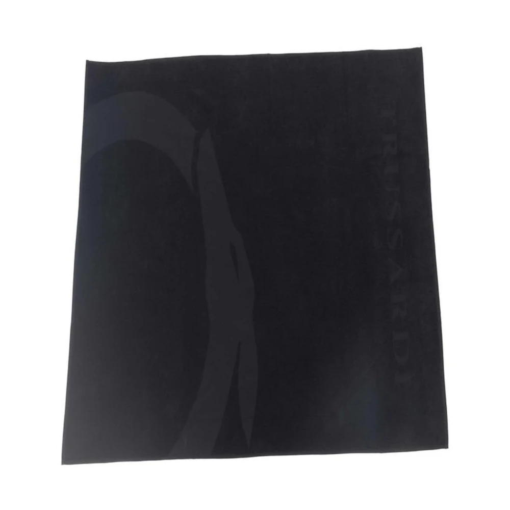 Trussardi Strandhanddoek met Logo voor Mannen Black Heren