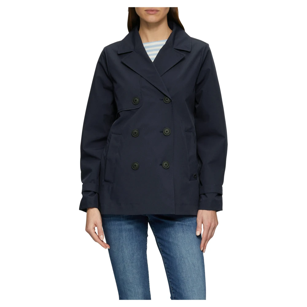 s.Oliver Waterafstotende Caban-jas met mouwdetail Blue Dames