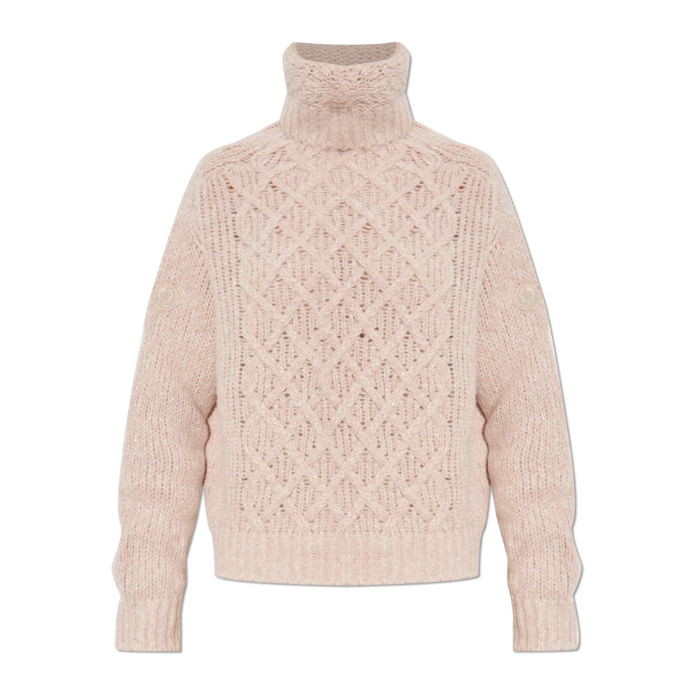 Moncler Women's Pink Alpaca-Blend Turtleneck Jumper - Turtlenecks - Xs - Knitwear