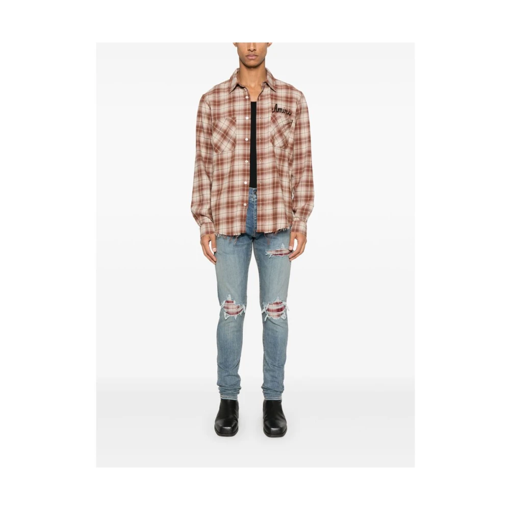Amiri Klassieke Button-Up Shirt in Auburn Brown Heren