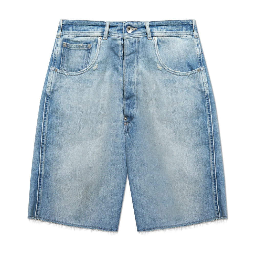 Maison Margiela Blauwe Katoenen Shorts Rechte Pijp Blue Heren