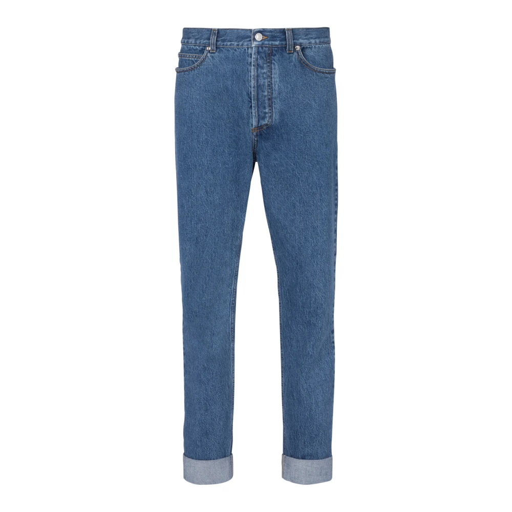 Balmain x Stranger Things Rechte jeans met omslagen Blue Heren