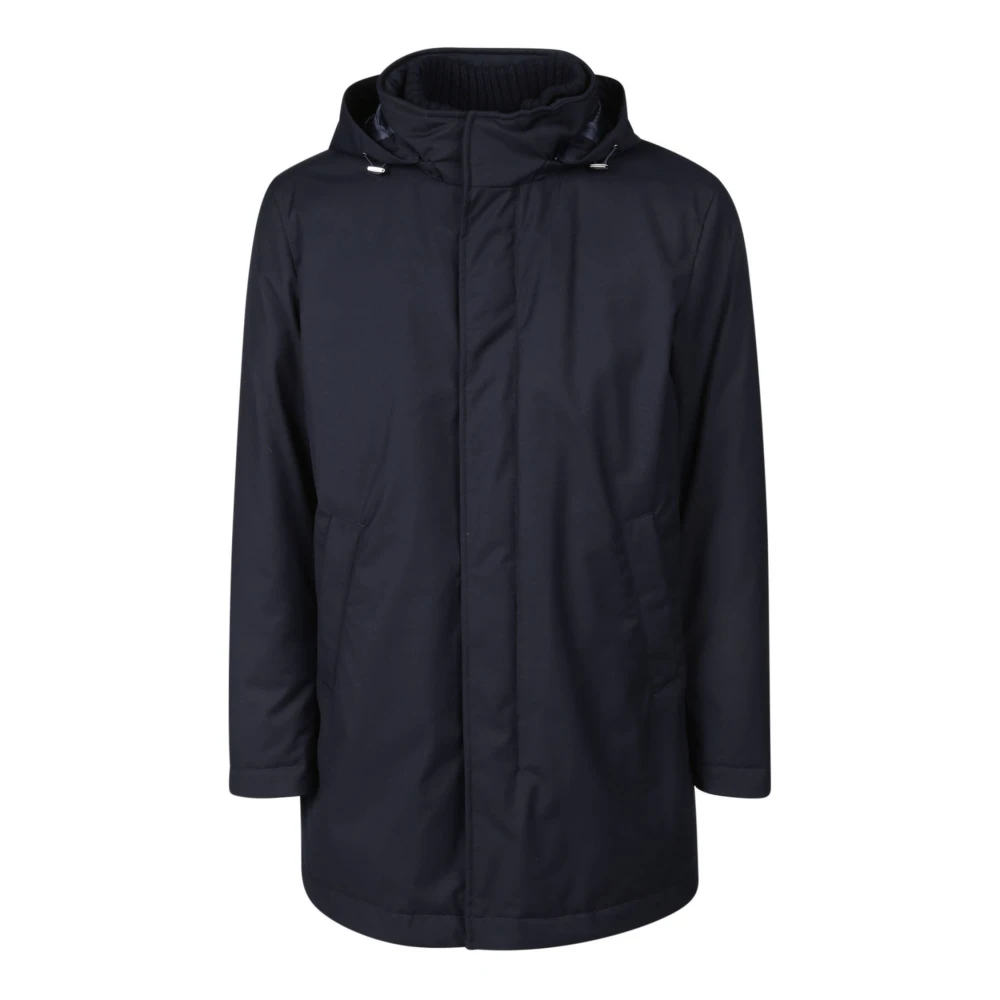 Herno Technische Stof Halve Jas Blue Heren
