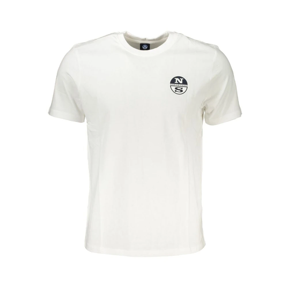 North Sails , T-Shirts, Male, White, Xl, Printed Logo Cotton T-Shirt