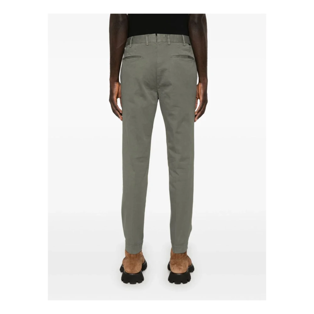 Incotex Groene Katoenen Chino Twill Weefsel Green Heren