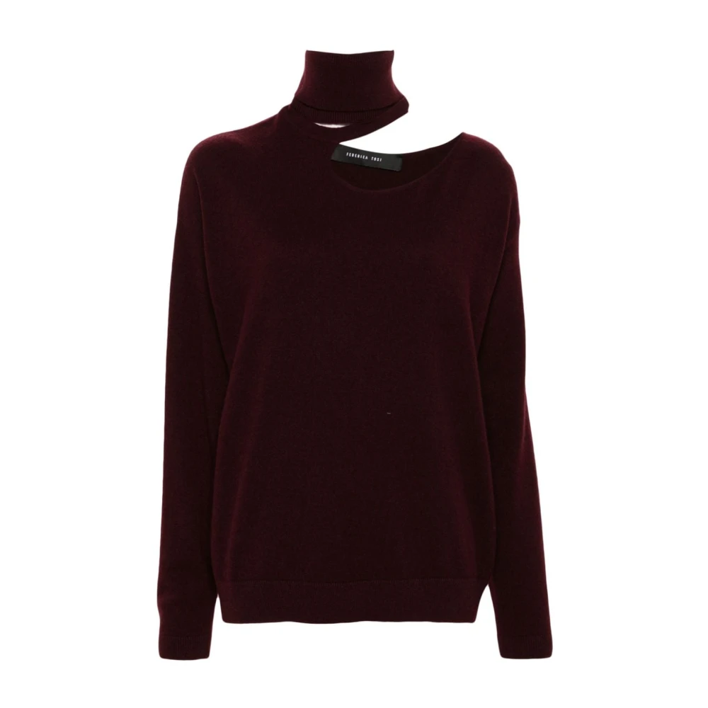 Federica Tosi Cashmere Cut Out Sweaters Brown Dames