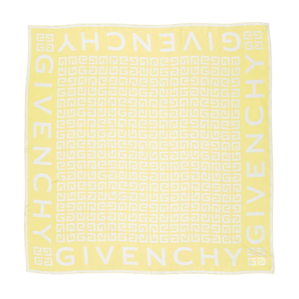 Givenchy Zijden Vierkante Sjaal 4G Print Yellow Dames