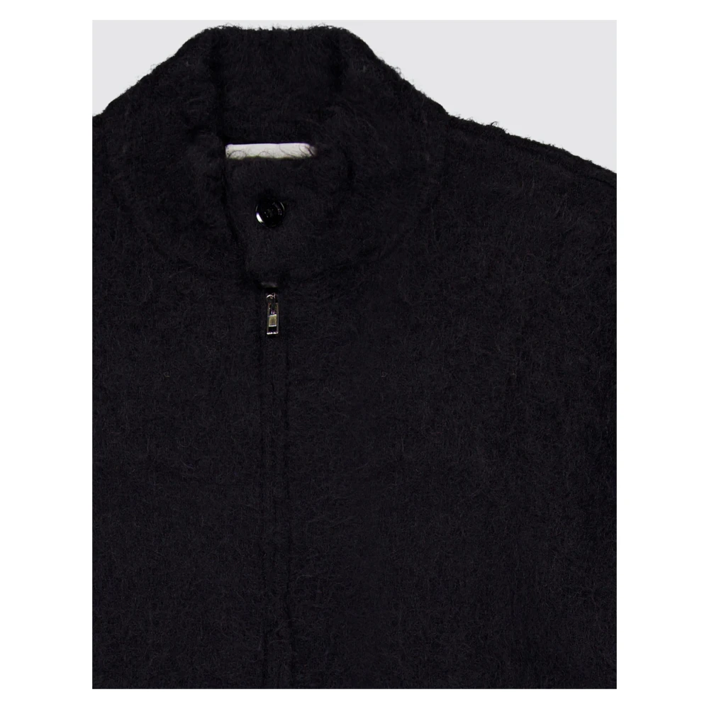 Laneus Mohair Bomberjack Harrington Stijl Black Heren