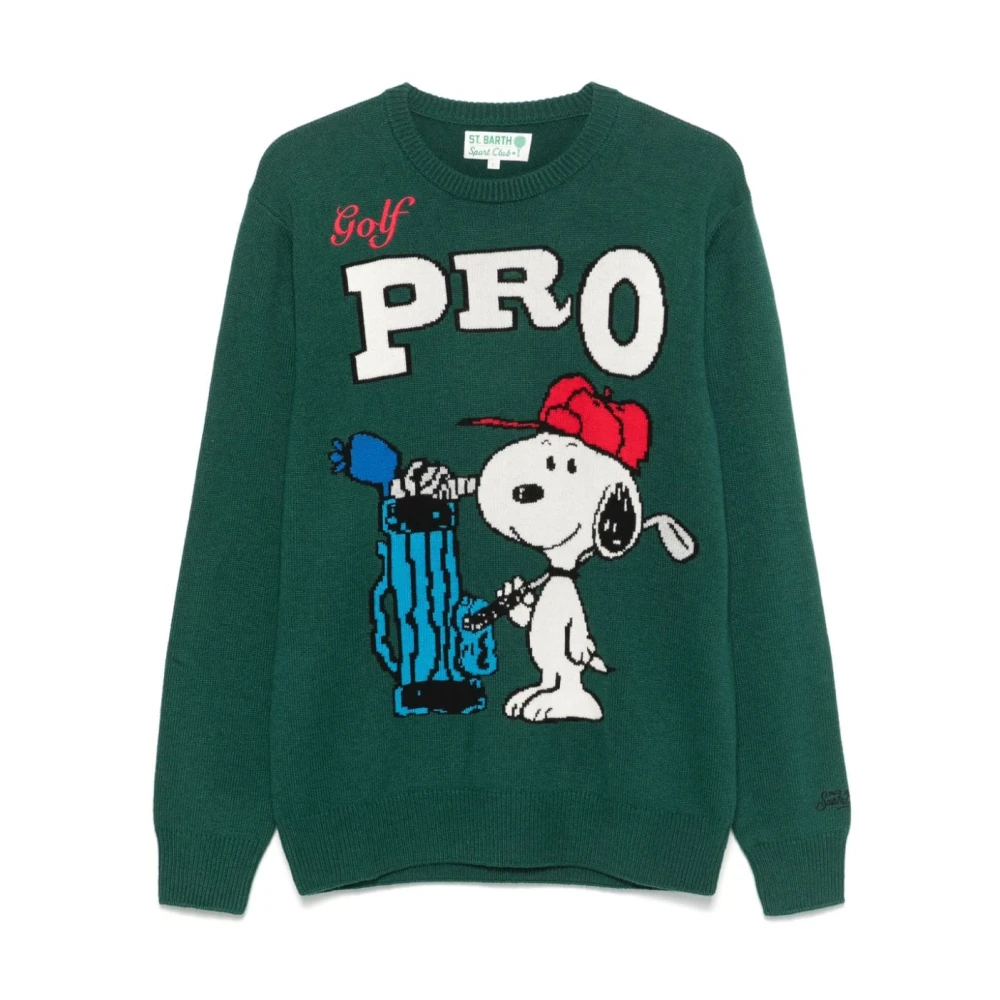 MC2 Saint Barth Groene Trui Snoopy Golf Patroon Green Heren