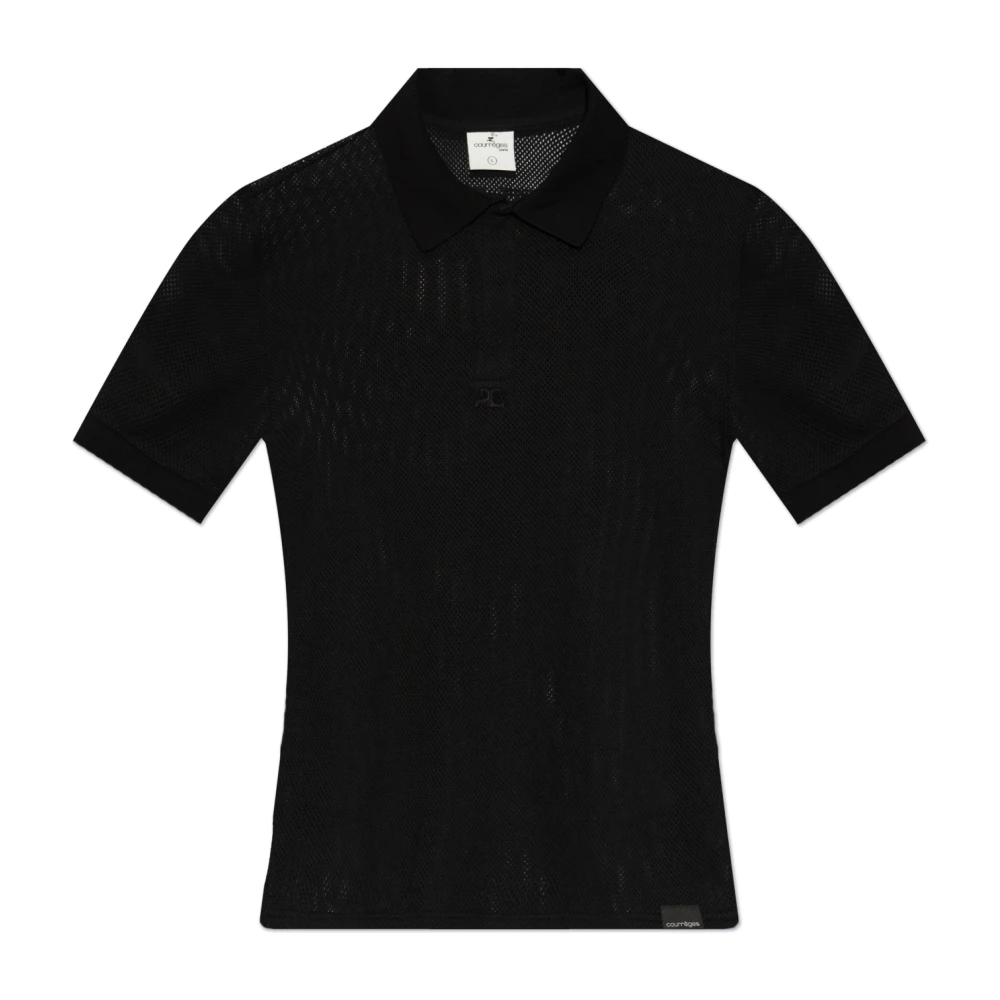 Courrèges Kanten Polo Black Heren