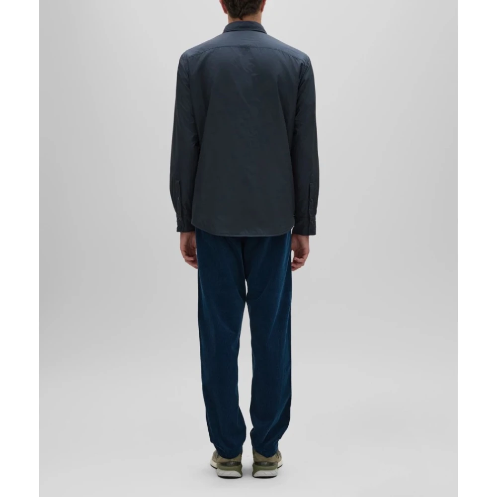 Aspesi Gewatteerd overhemd met knoopsluiting Blue Heren