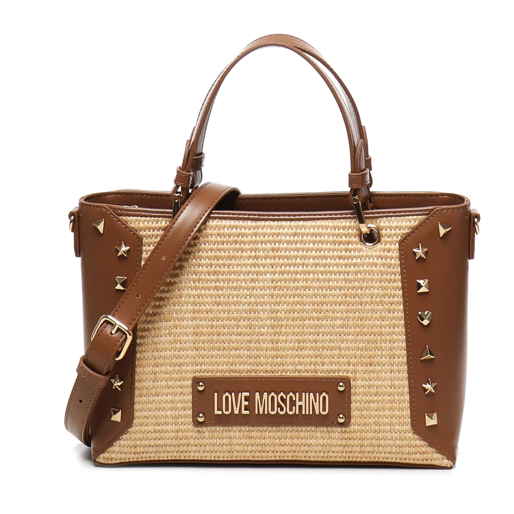 Love Moschino Vrouw Beige Stijlvolle Schoudertas Met Ritssluiting