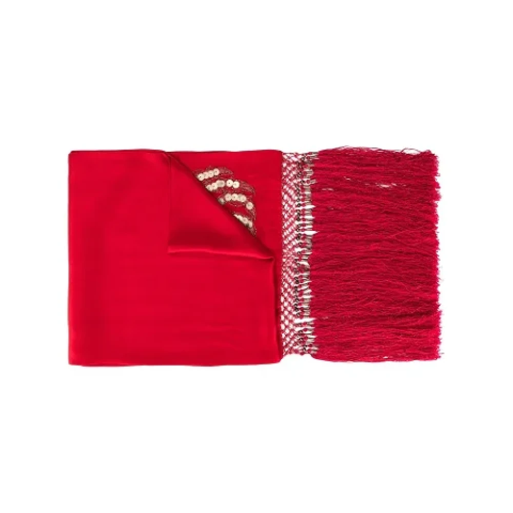 Armani Pre-owned Silk scarves Red Dames