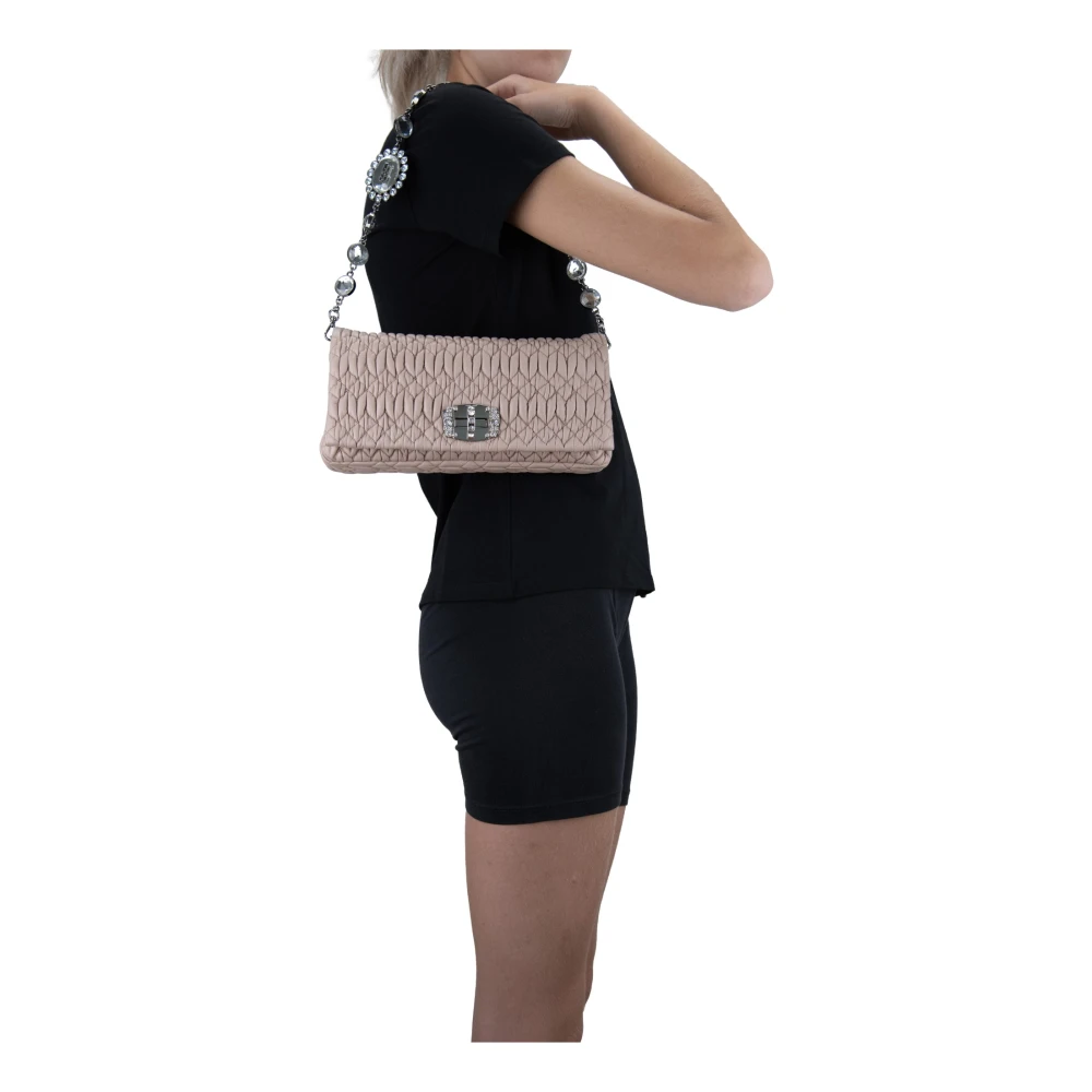 Miu Dames Schoudertas met Metalen Ketting Brown Dames