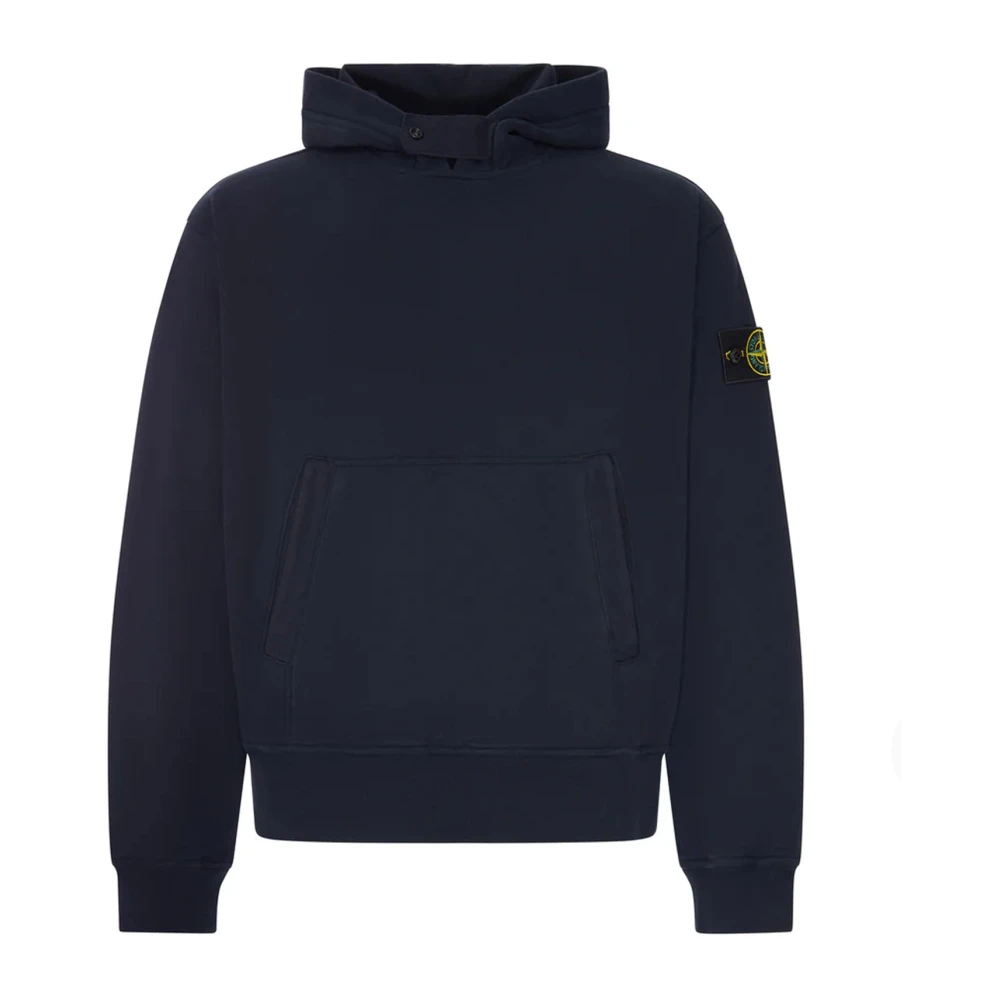 Stone Island , Hoodies, Male, Blue, S, Hooded Sweatshirt