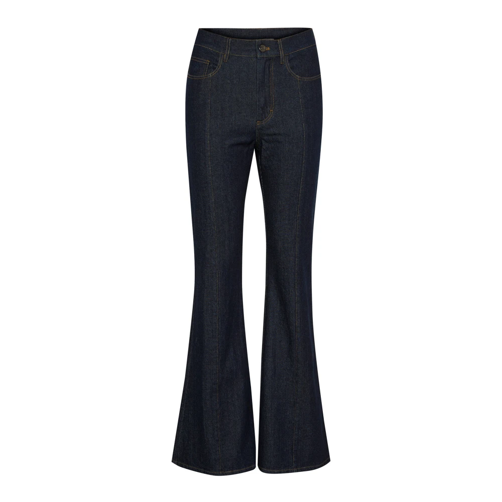 Gestuz Flared Jeans Donkerblauw Ongewassen Black Dames