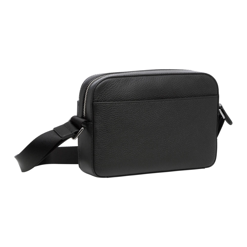 Michael Kors Hudson Utility Crossbody Tas van Pebble Leather Black Heren