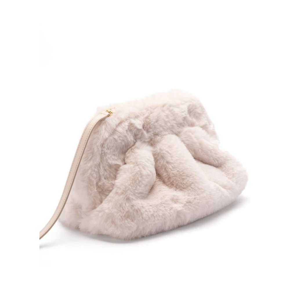 THEMOIRè Witte faux-fur schoudertas met magnetische sluiting Beige Dames