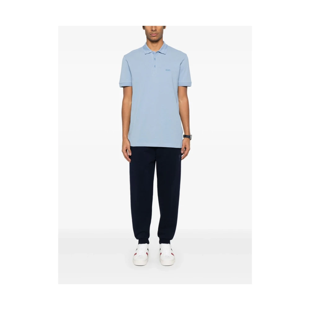 Hugo Boss Korenbloemblauwe Button-Up Sweater Blue Heren