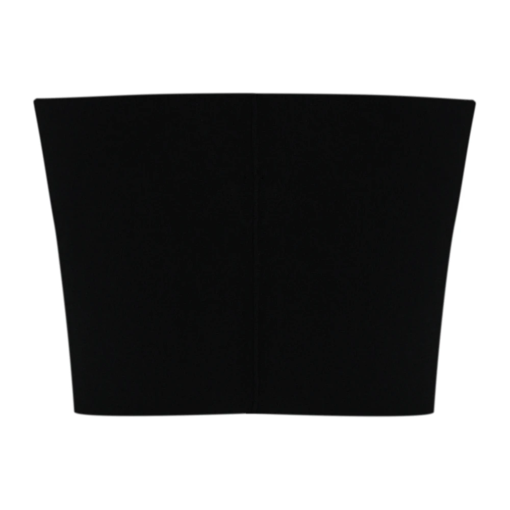 Liviana Conti Zwarte Strap Top Viscose Blend Slim Fit Black Dames