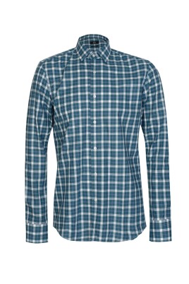 checked-slim-fit-green-shirt