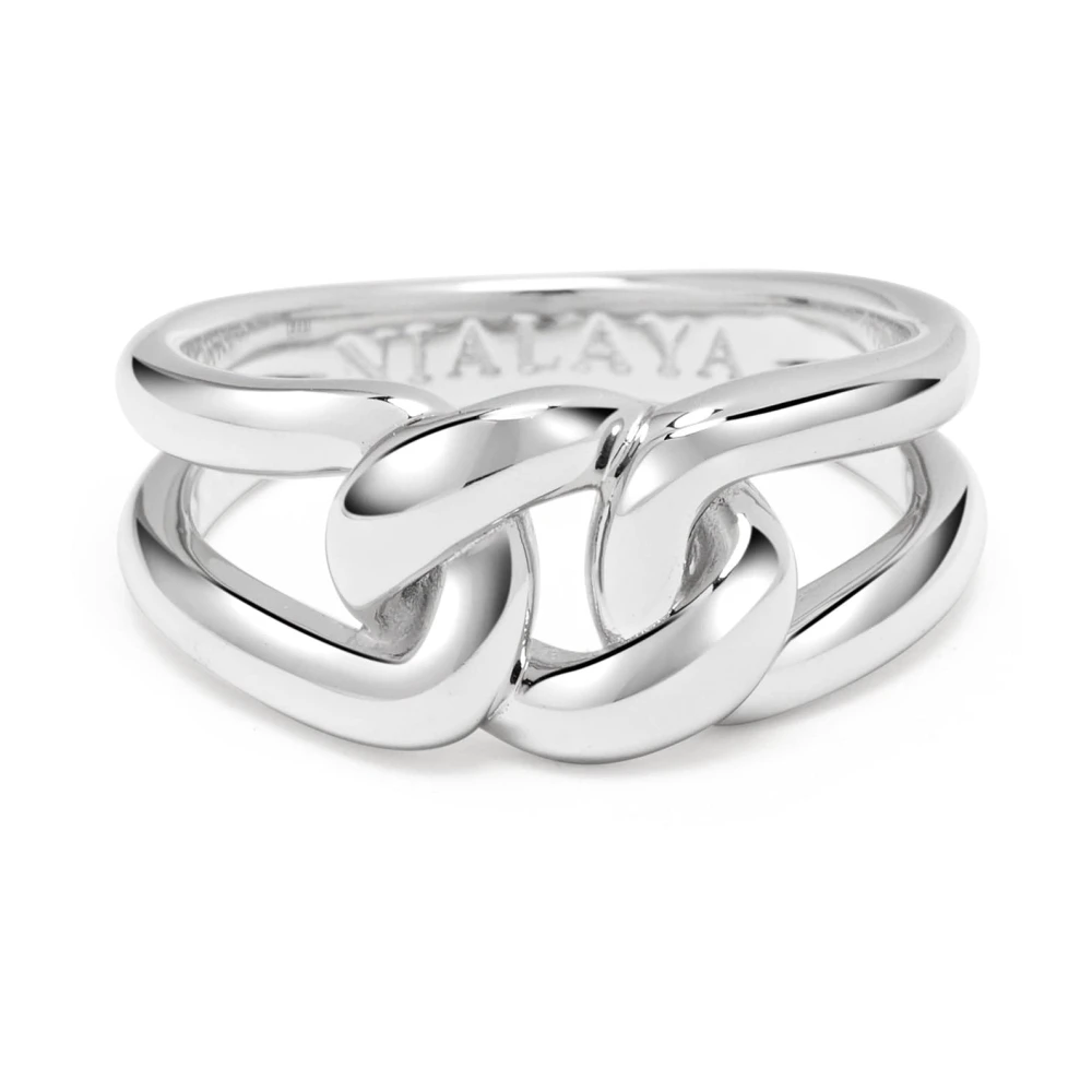 Nialaya Men's Sterling Silver Knot Ring Gray, Herr