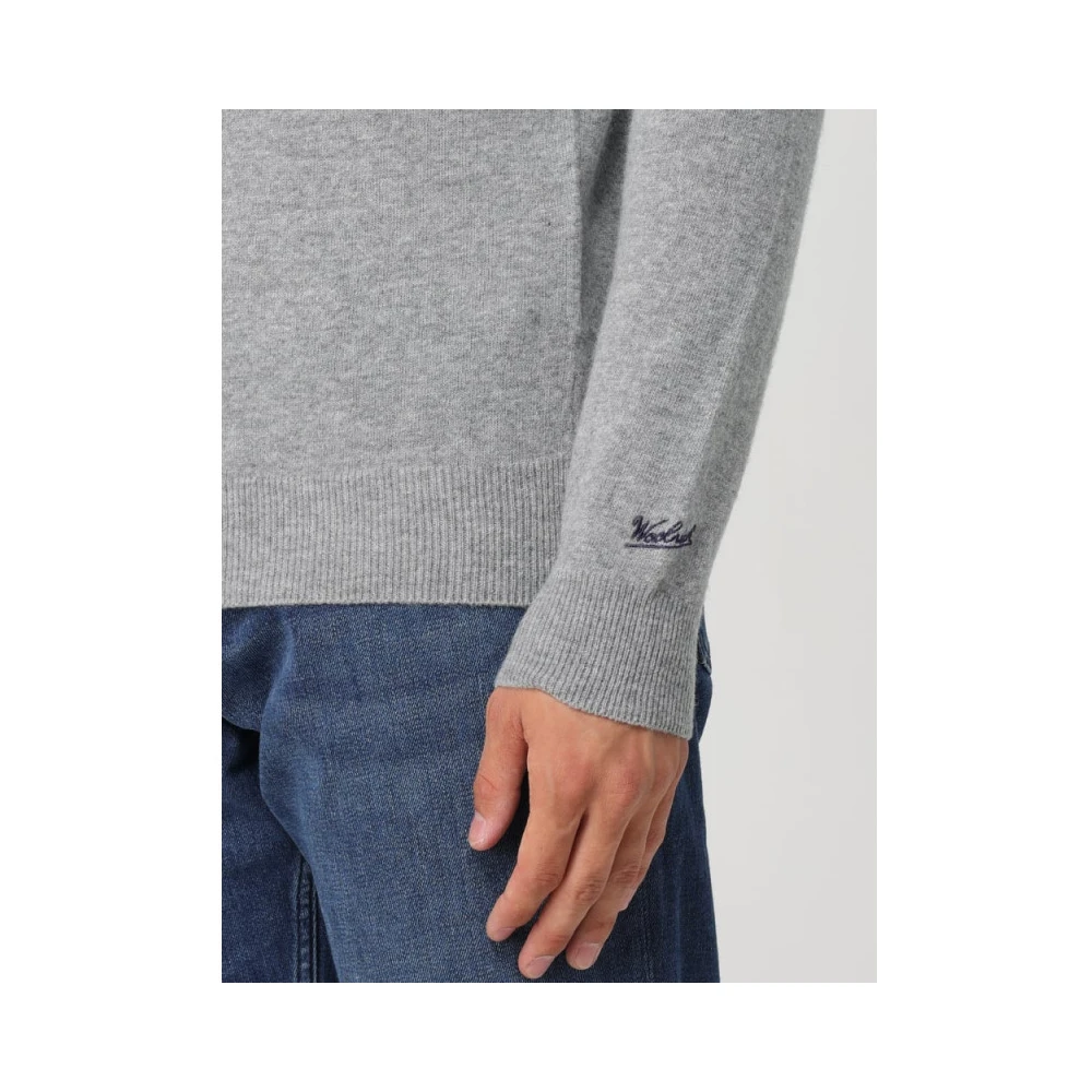 Woolrich Wol Ronde Hals Wol Trui Gray Heren