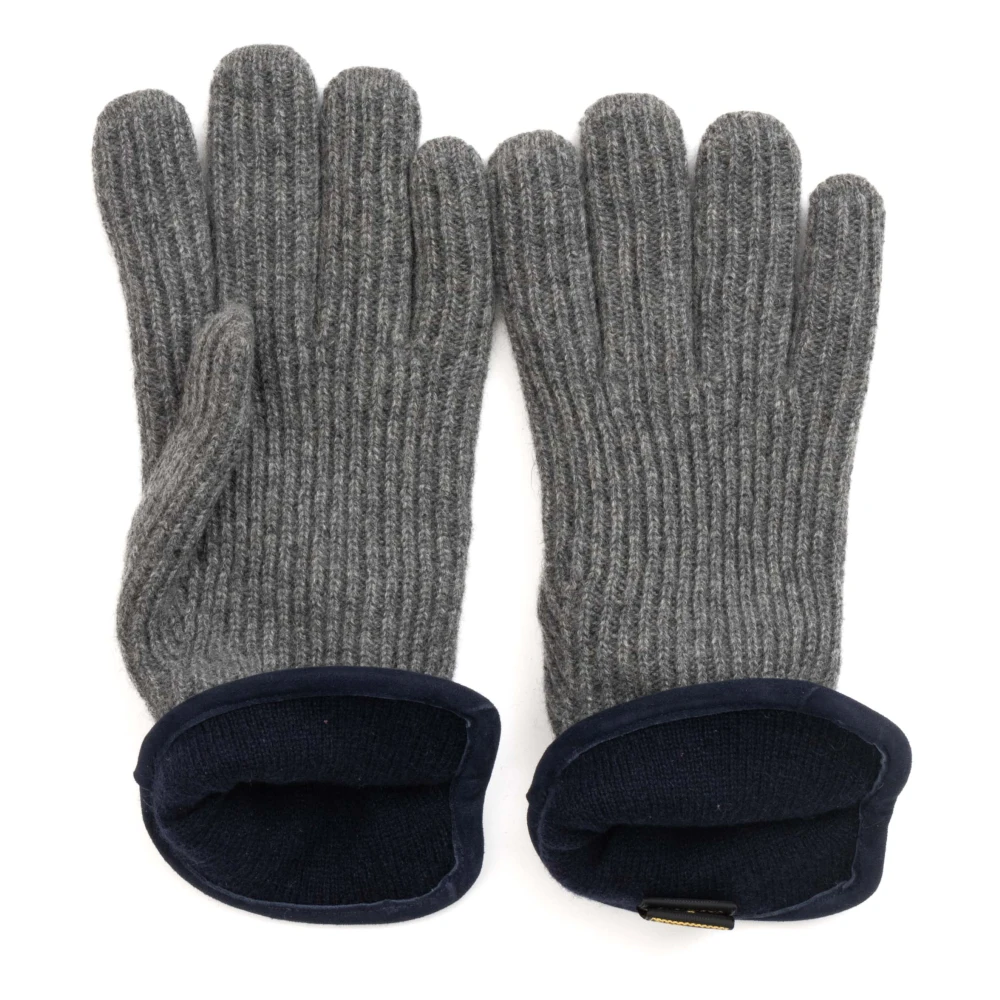 Restelli Guanti Kasjmierhandschoenen met Nappa-details Gray Unisex