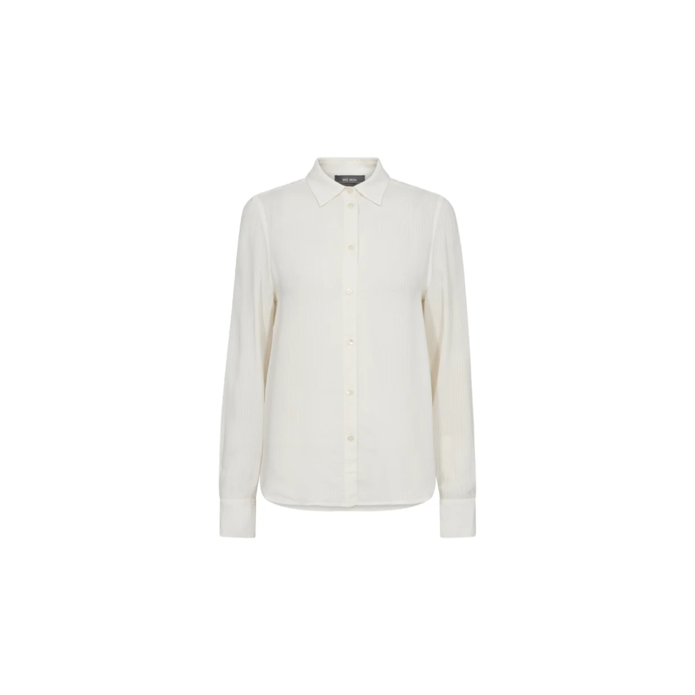 MOS MOSH EcoVero Jacquard Stripe Shirt Beige Dames