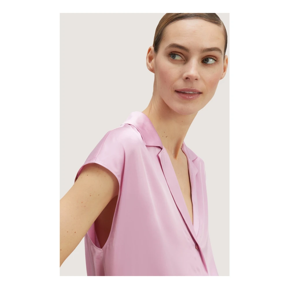 Motivi Satin Kimono Blouse met Vleermuismouwen Pink Dames
