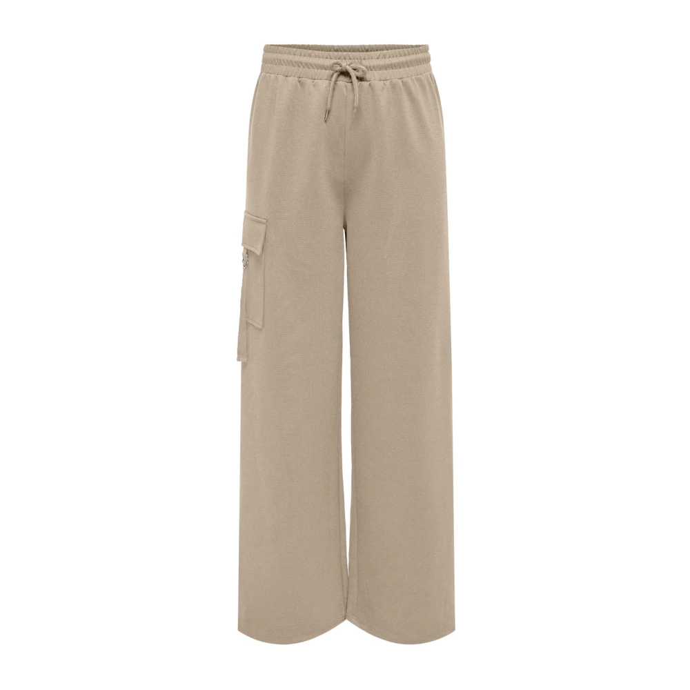 Only Hoge taille jumpsuit met zakken Beige Dames