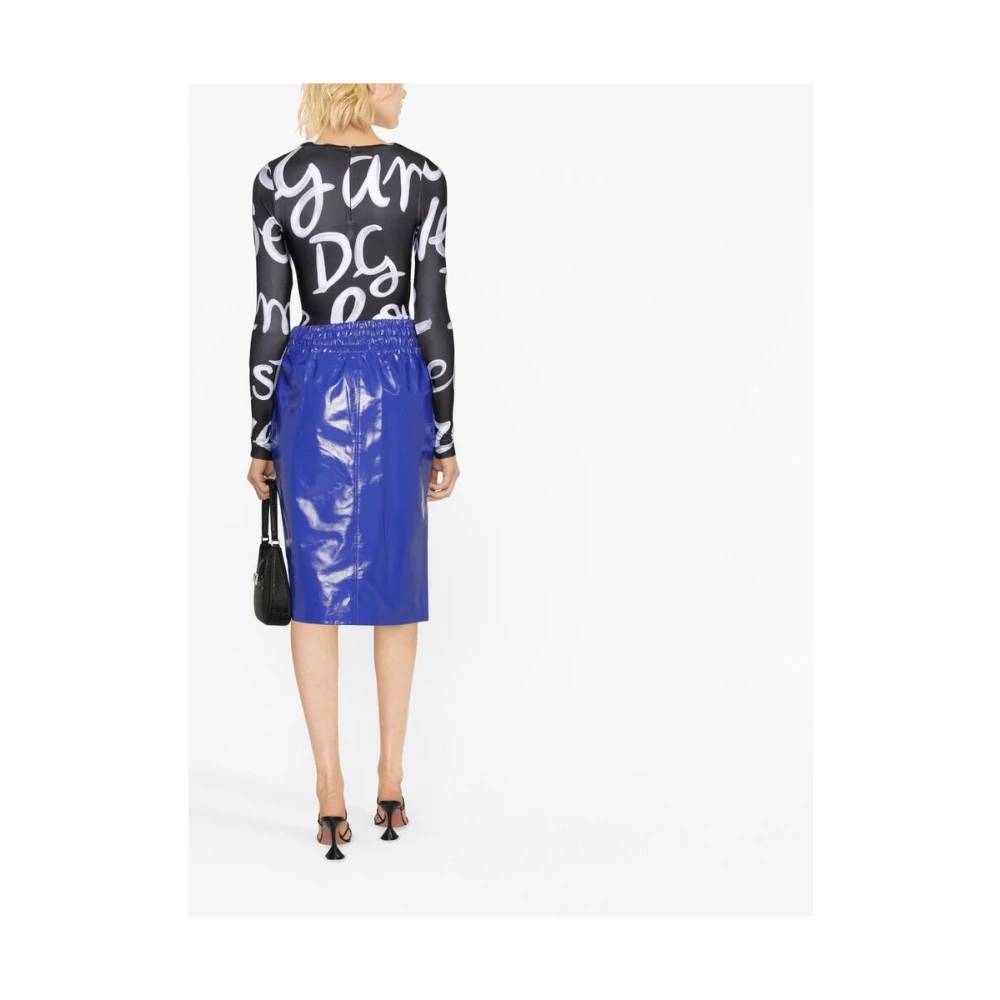Tom Ford Koningsblauwe High-Shine Midi Rok Blue Dames