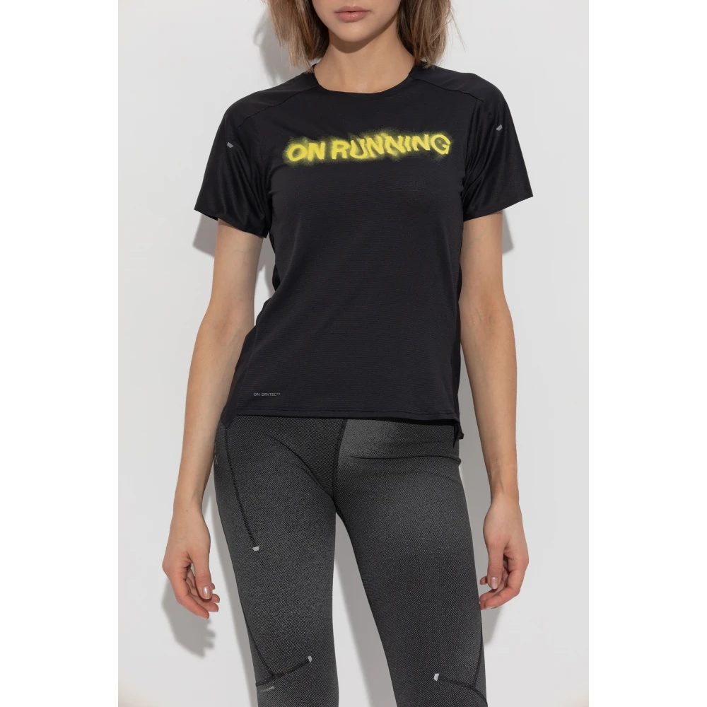 ON Running Trainings T-shirt met logo Black Dames