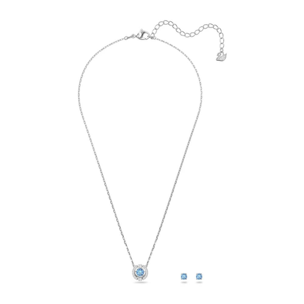 Swarovski , Necklaces, Female, Blue, One Size, Sparkling Dance Set Round
