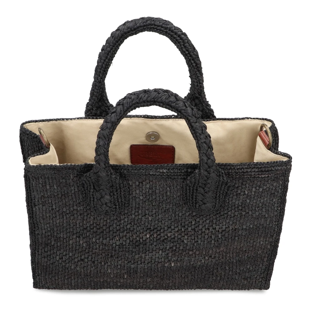 Ibeliv Rary raffia tote tas Black Dames