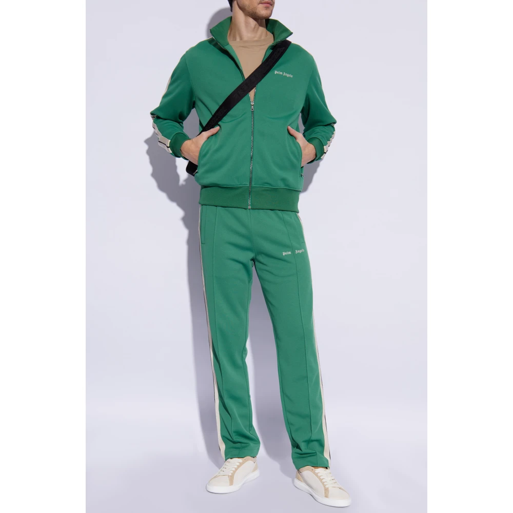 Palm Angels Sweatpants met geborduurd logo Green Heren