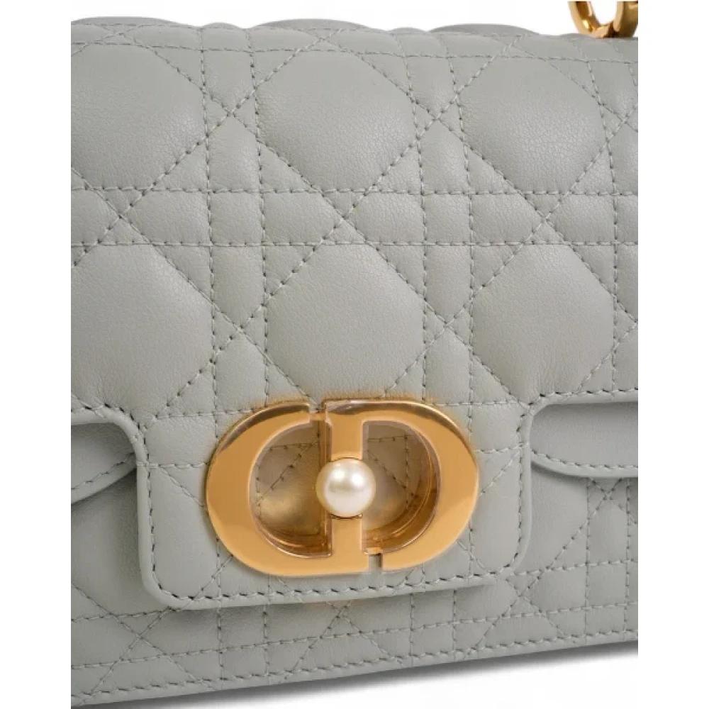 Dior Vintage Pre-owned Leather handbags Gray Dames